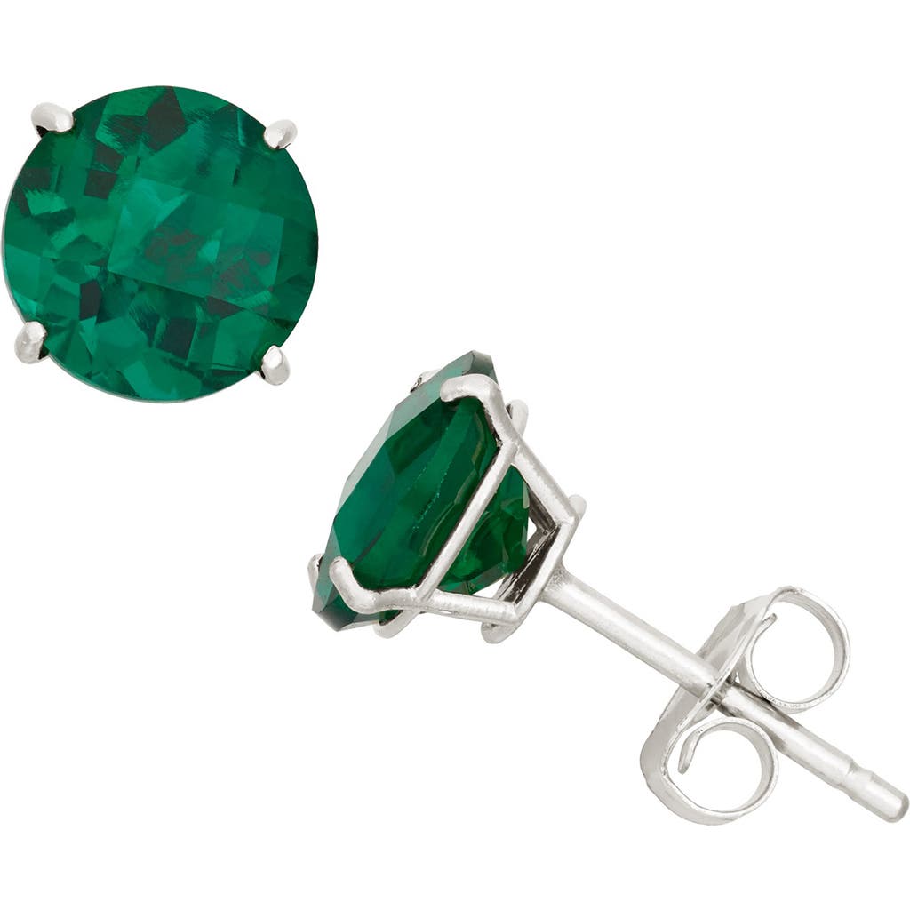 Fuzion Creations Amethyst Stud Earrings In Emerald