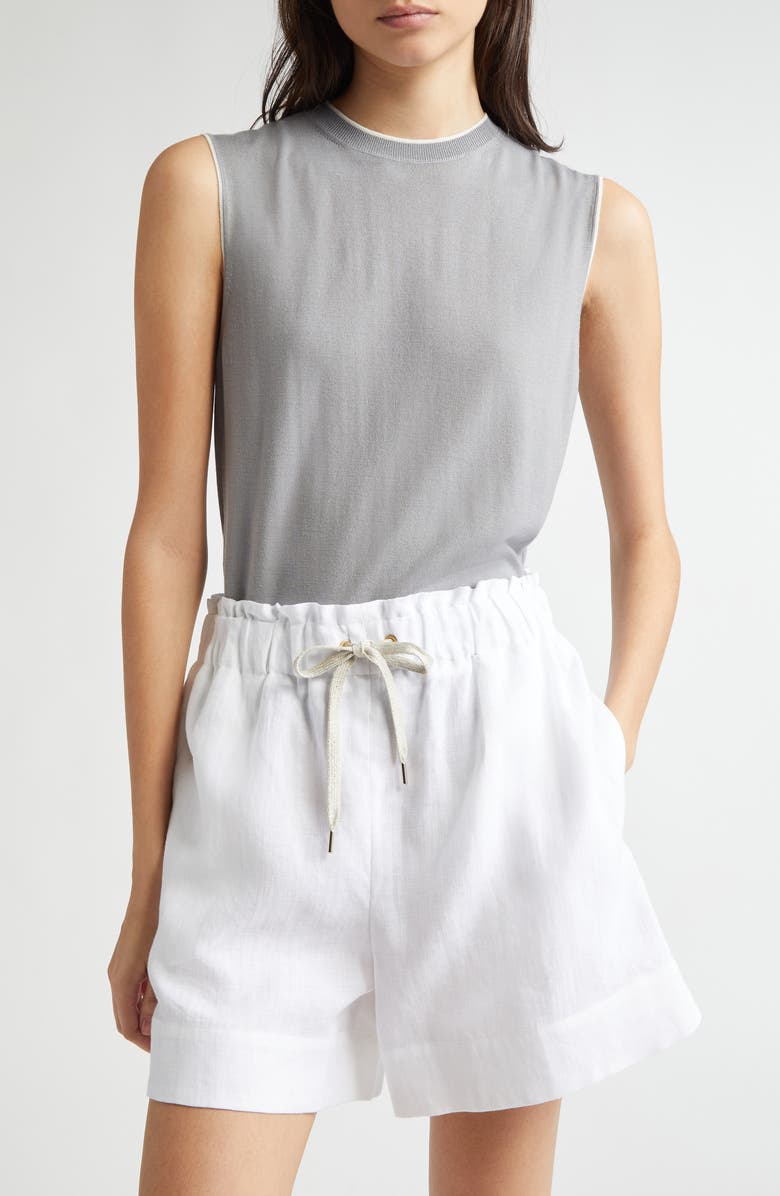 Eleventy Merino Wool Tank Top, Main, color, Dust And White