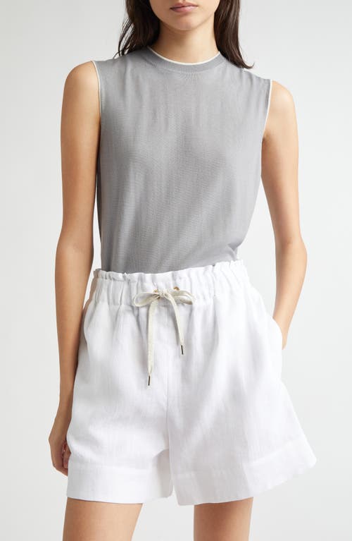 Eleventy Merino Wool Tank Top In Dust And White
