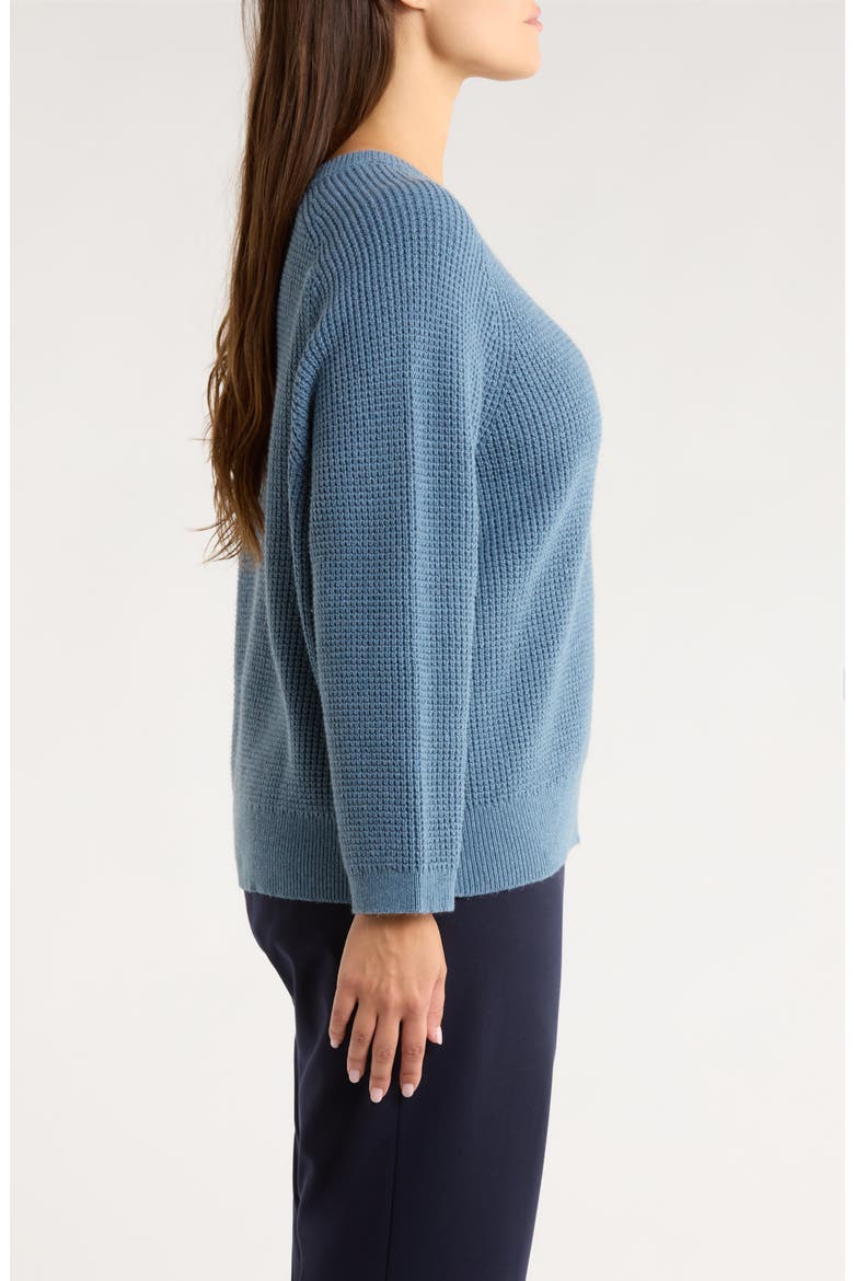 Crewneck Organic Cotton & Recycled Cashmere Sweater, Alternate, color, SEA SPRAY
