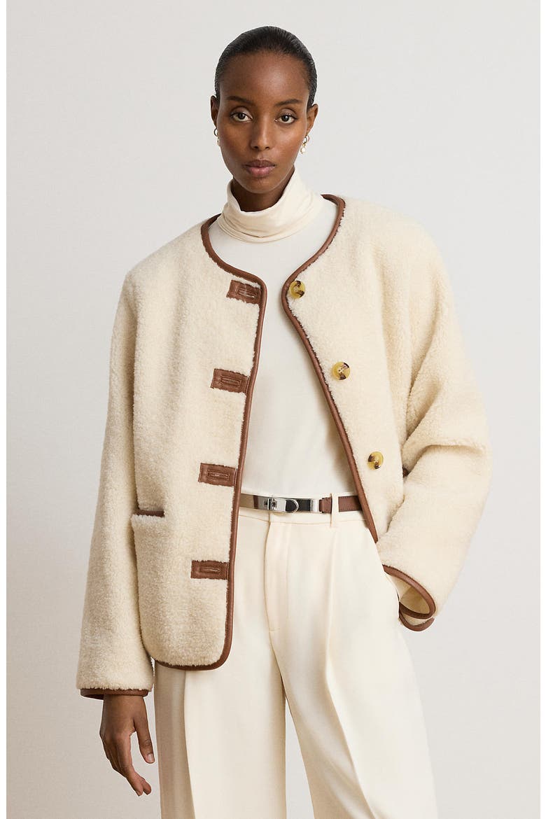 High Pile Fleece Jacket, Alternate, color, CREAM