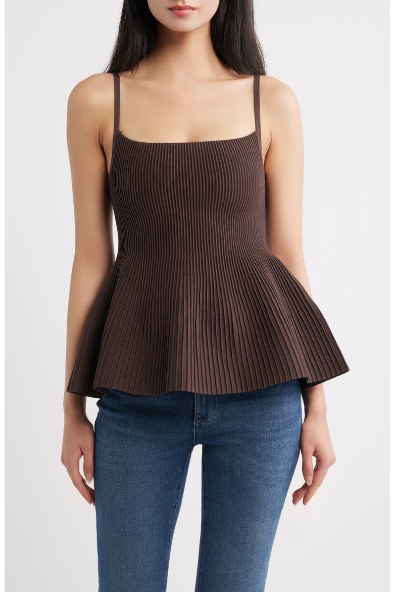 Instasculpt™ Rib Peplum Tank, Main, color, TRUFFLE