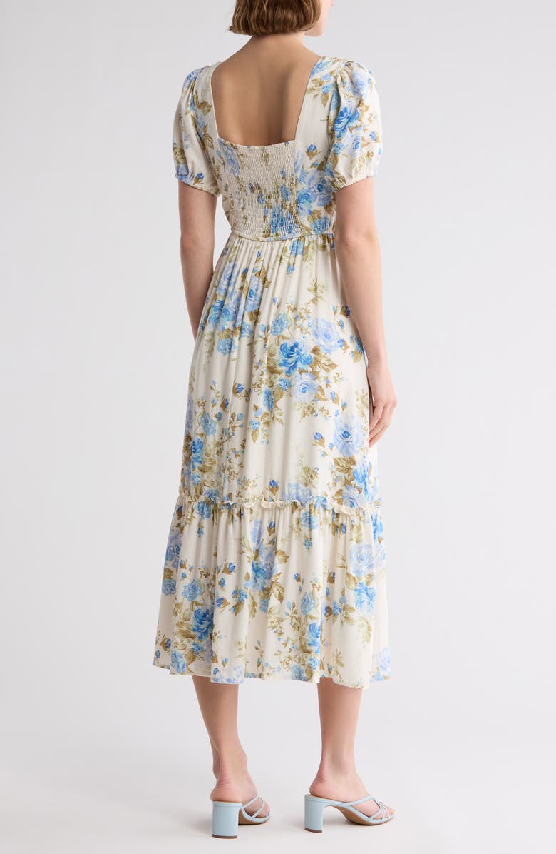 AUGUST SKY Floral Midi Dress, Alternate, color, 