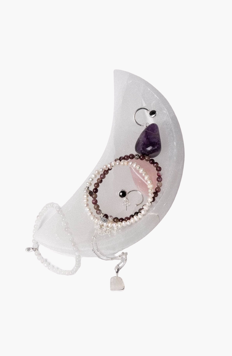 Tiny Rituals Selenite Moon Recharging Bowl, Alternate, color, Selenite