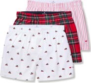 Petite Plume Holiday Assorted 3-Pack Cotton Twill Boxers