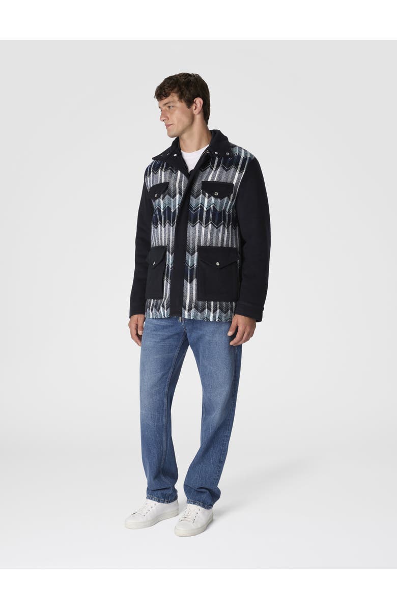 Missoni Field Jacket With Zigzag Pattern, Alternate, color, Black & Blue
