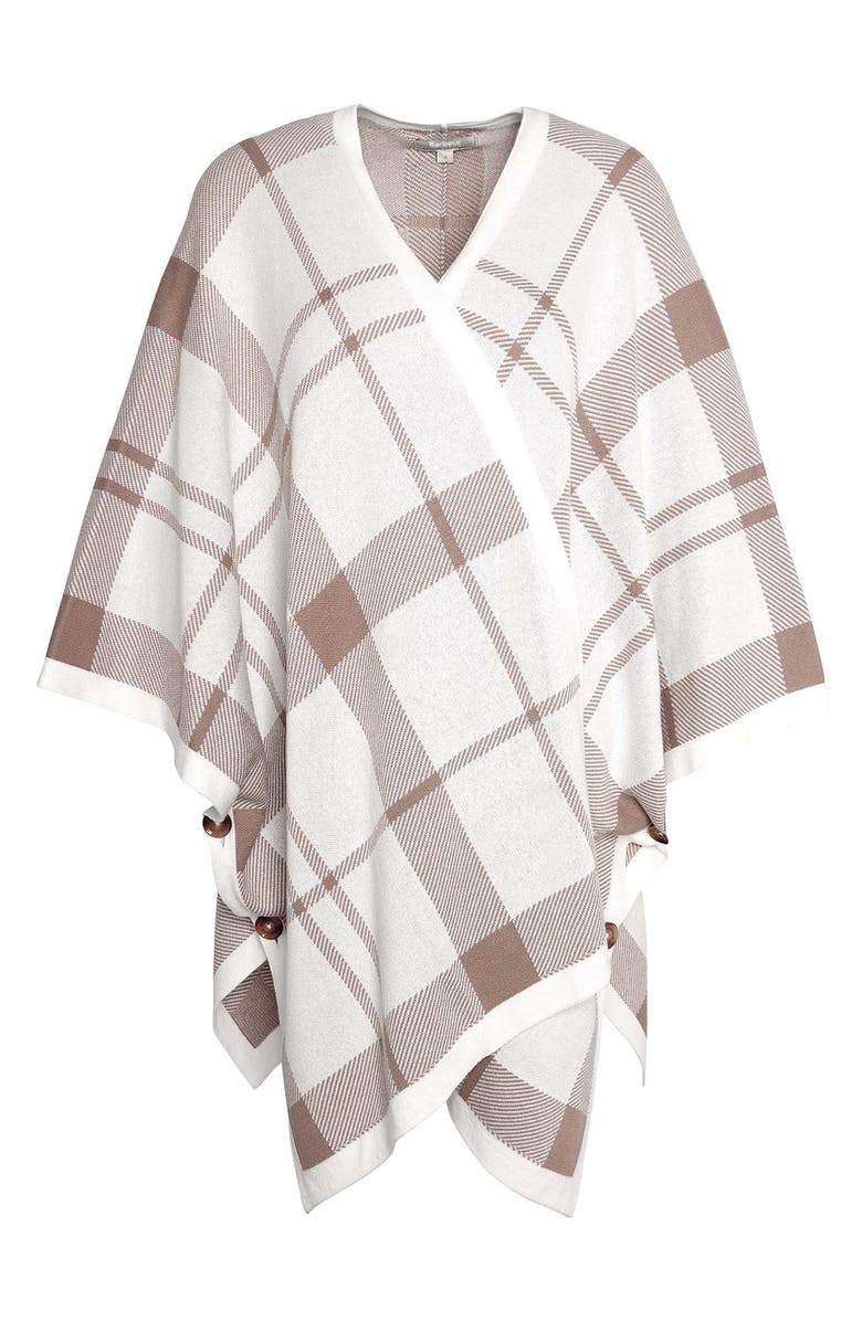 Barbour Veronica Tartan Cotton Knit Cape, Alternate, color, 