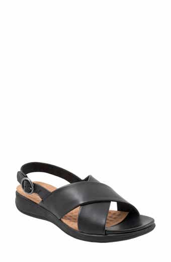 SoftWalk Tillman 5.0 Leather Cross Strap Slide Sandal Women Nordstrom