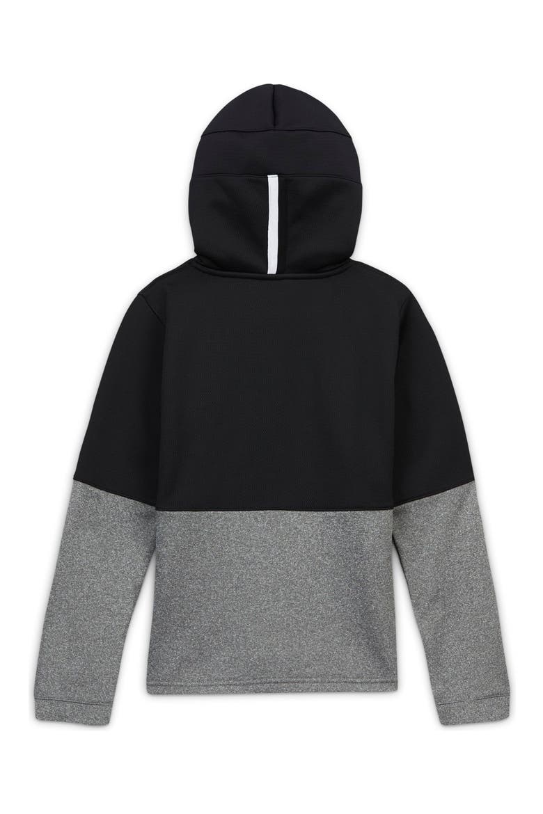 Kids' Therma Elite Hoodie, Alternate, color, BLACK/ CARBON HEATHER/ WHITE