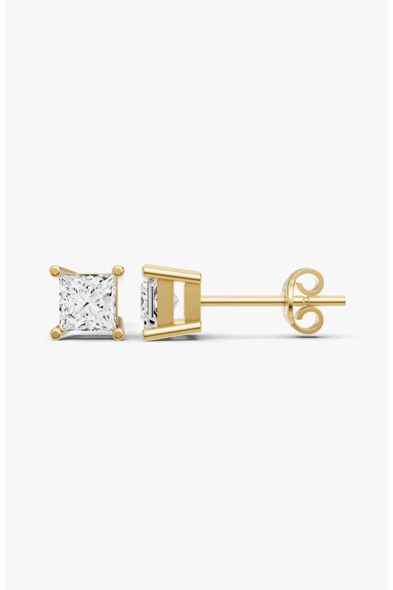 14K Gold Studs 0.25 ct Earrings Princess Solitaire, Alternate, color, Yellow Gold