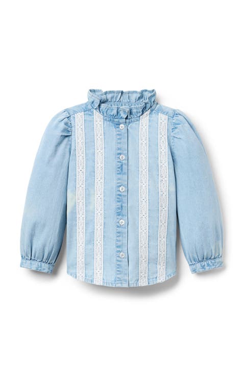 Chambray Lace Top (Little Kid & Big Kid)