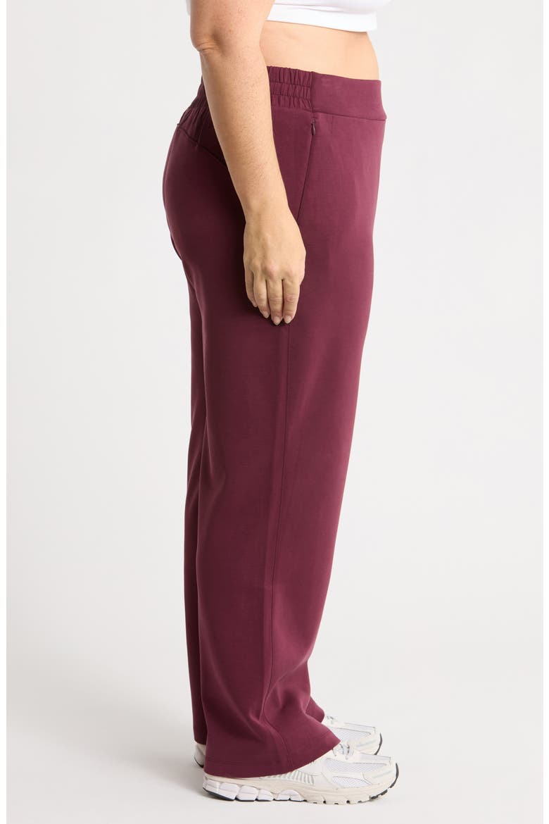 Cozy Luxe High Waist Straight Leg Pants, Alternate, color, BURGUNDY STEM