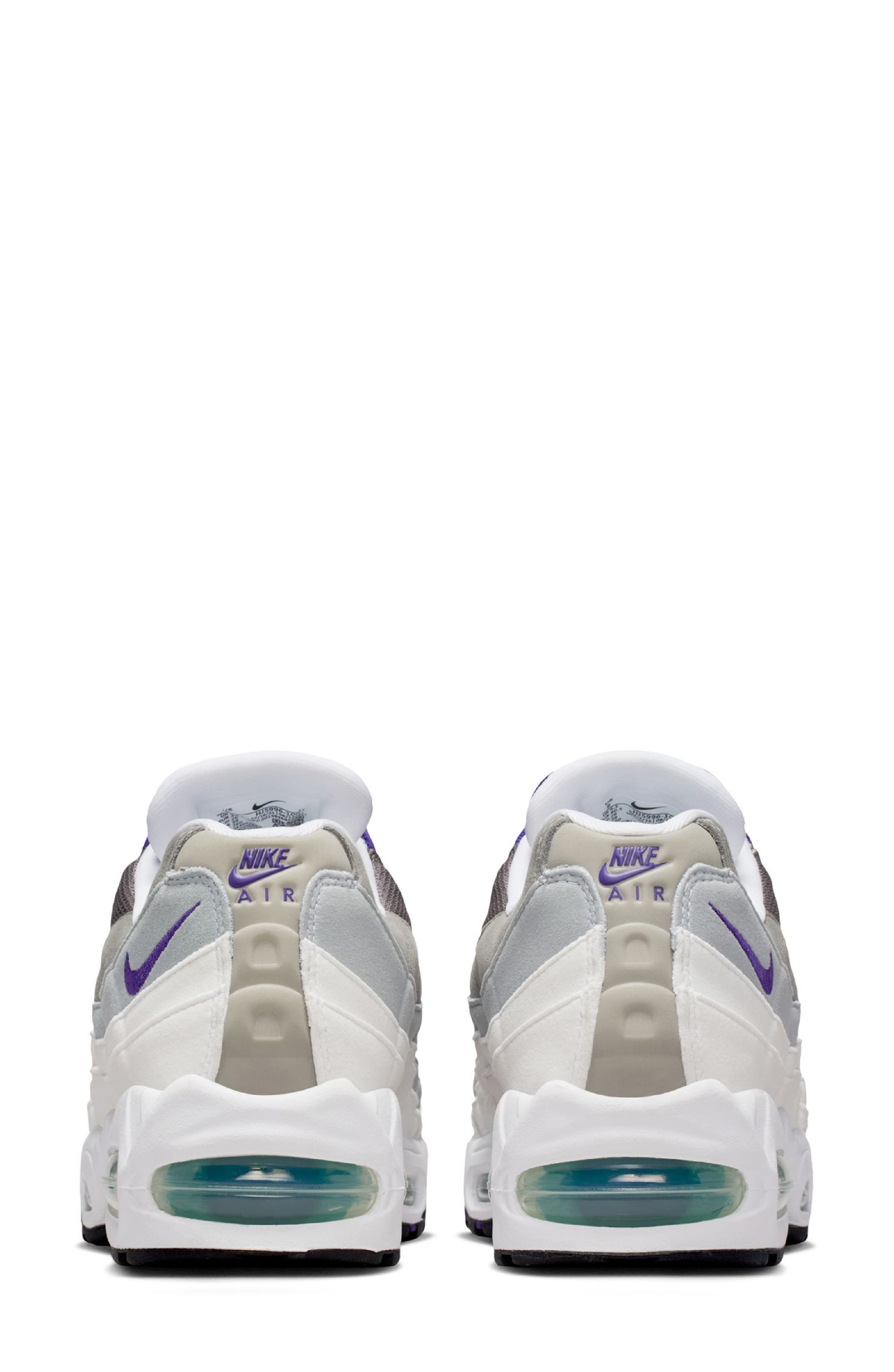 Nike Air Max 95 Big Bubble Sneaker, Alternate, color, White/ Purple/ Emerald Green