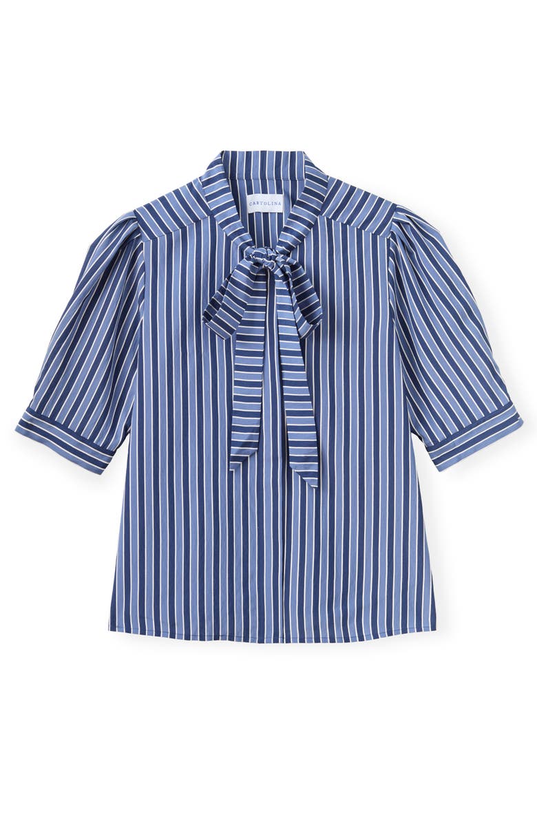Cartolina Peggy Neck-Tie Blouse, Main, color, Blue