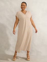Live Unlimited Contrast Stripe Crochet Dress