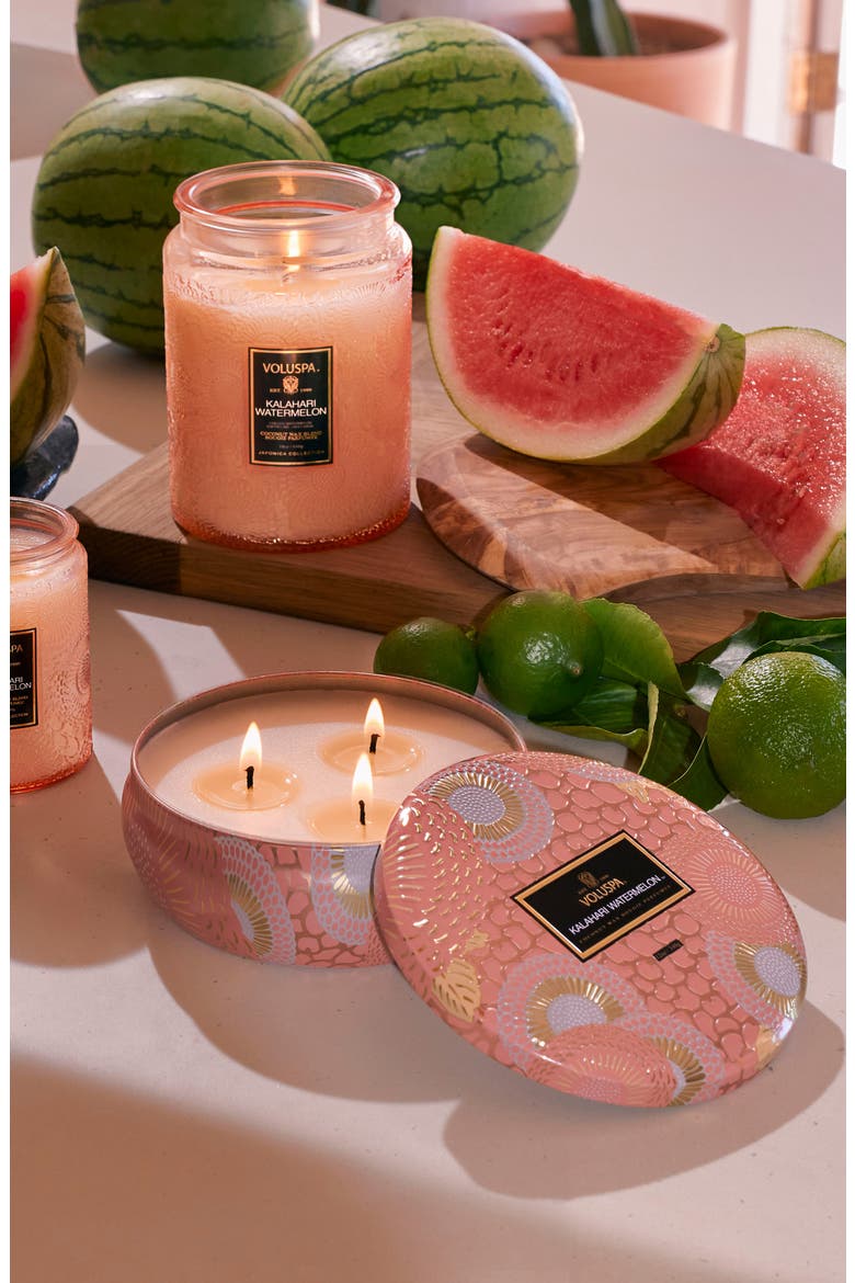 Kalahari Watermelon 3-Wick Tin Candle, Alternate, color, WATERMELON