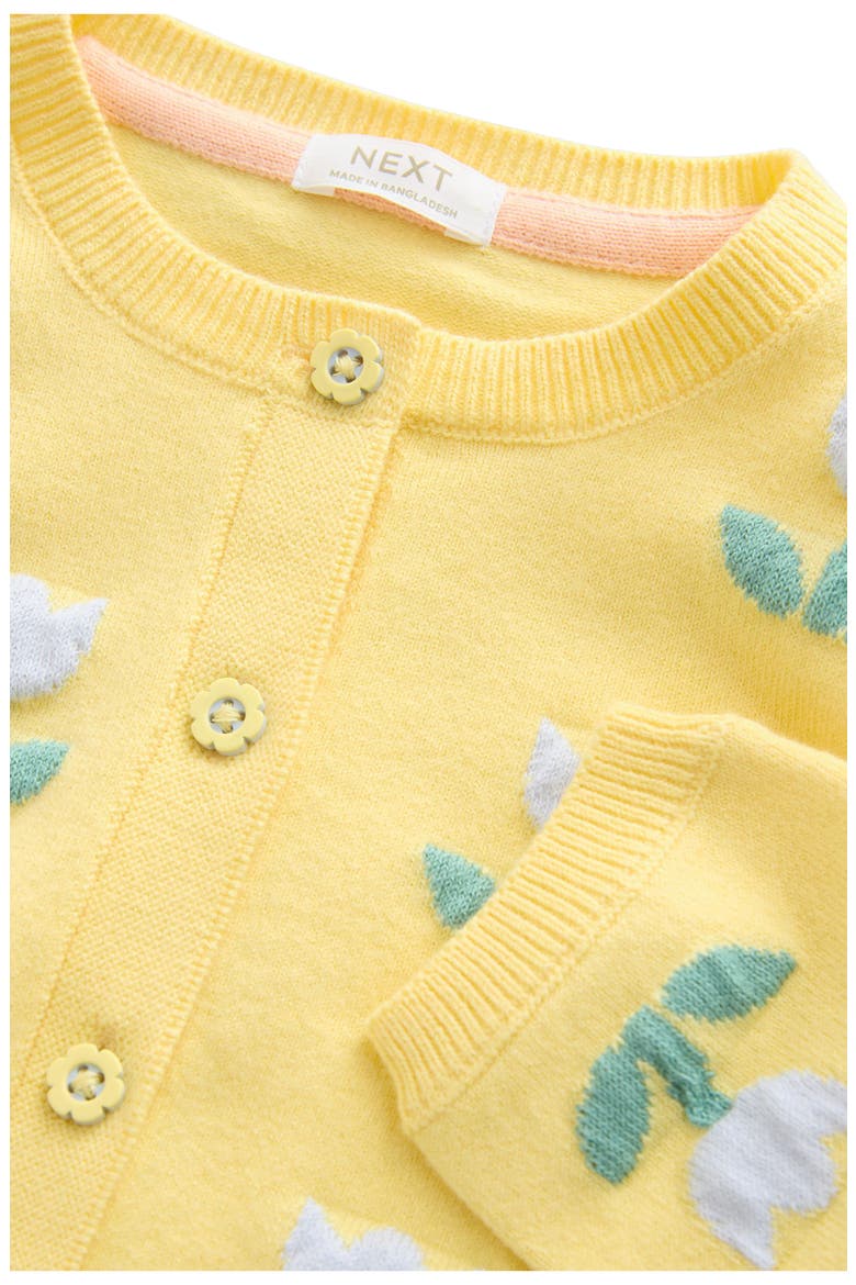 Kids' Tulip Embroidered Cardigan, Alternate, color, YELLOW