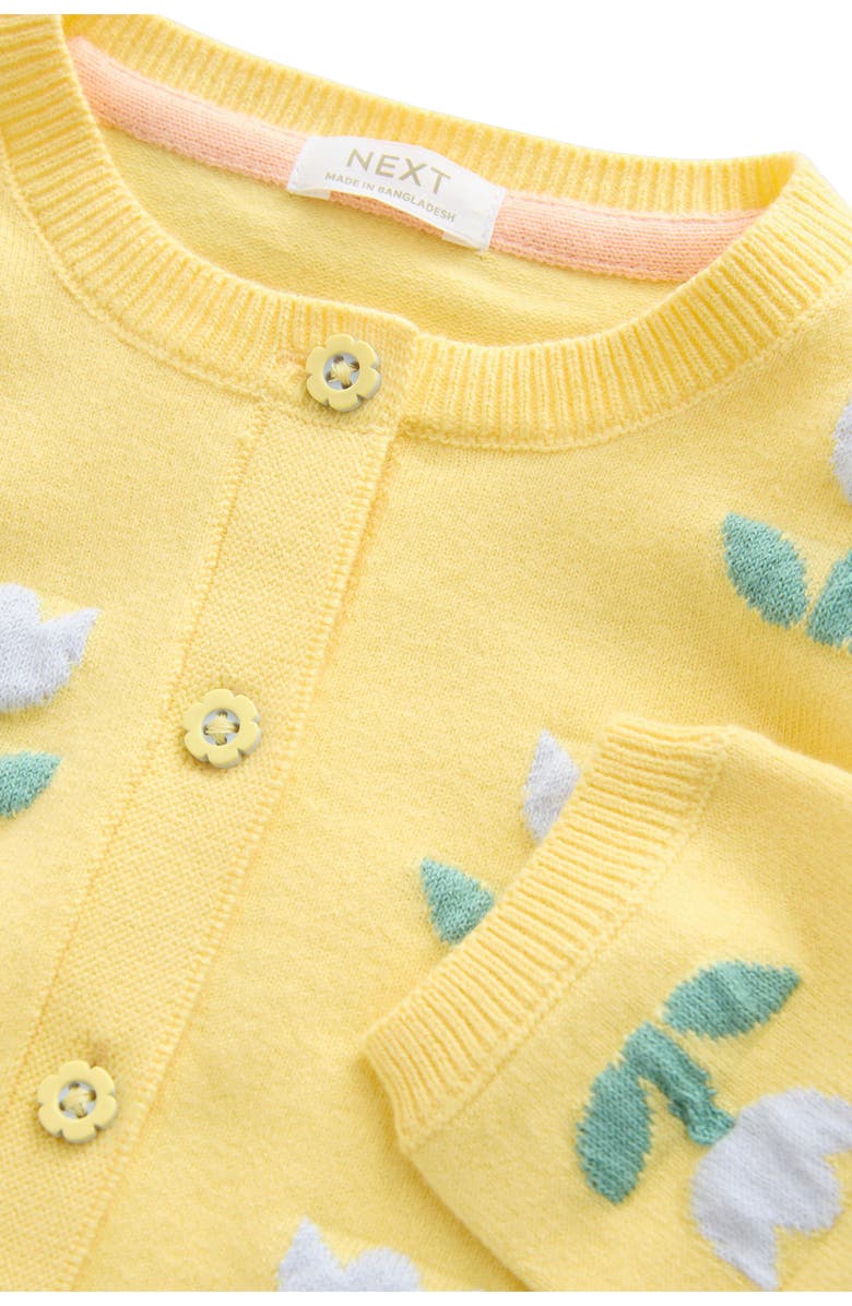 NEXT Kids' Tulip Embroidered Cardigan, Alternate, color, Yellow
