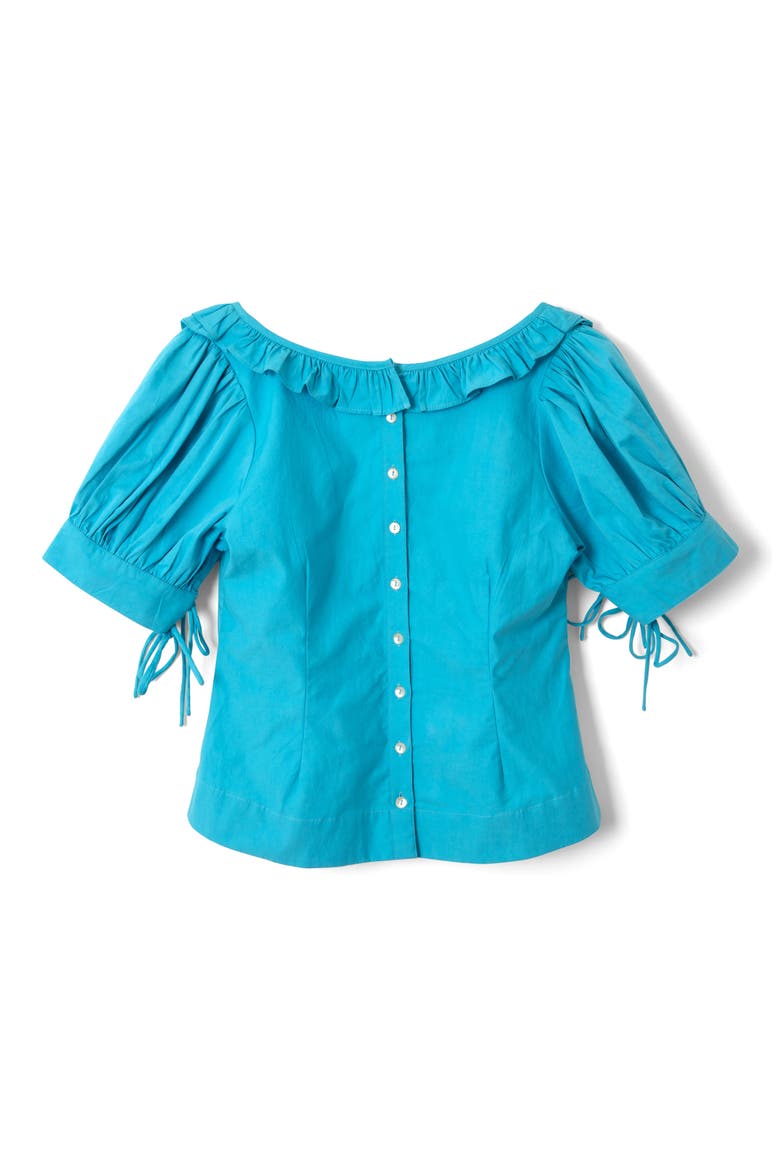 Anke Organic Cotton Button-Up Shirt, Alternate, color, BLUE