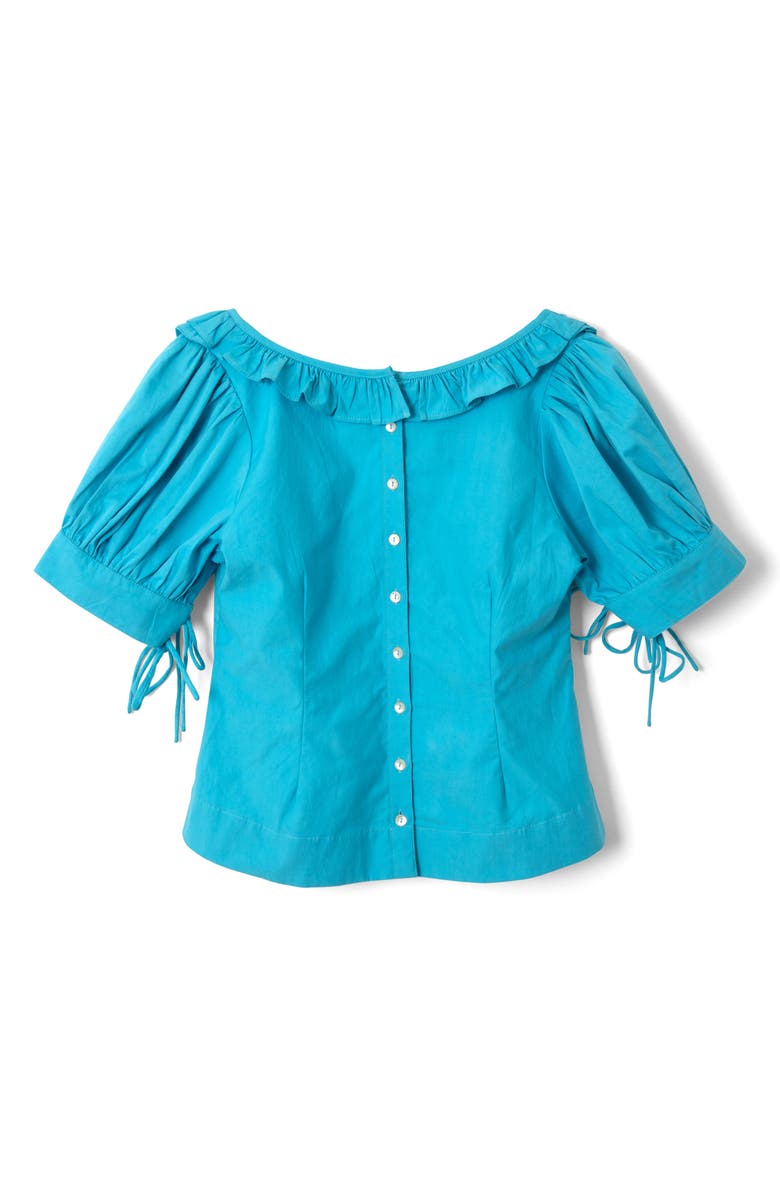 Damson Madder Anke Organic Cotton Button-Up Shirt, Main, color, Blue