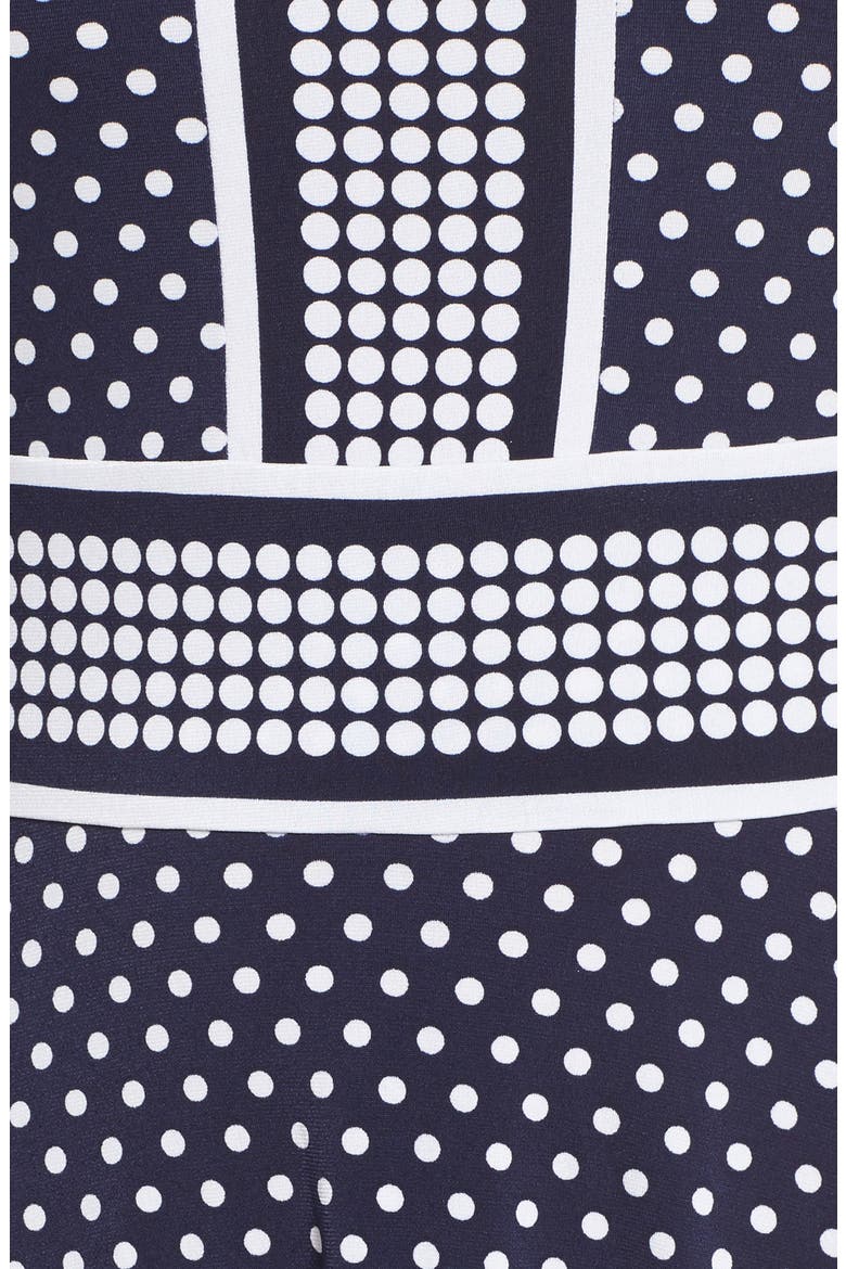 Simple Dot Border Dress, Alternate, color, TRUE NAVY/ WHITE