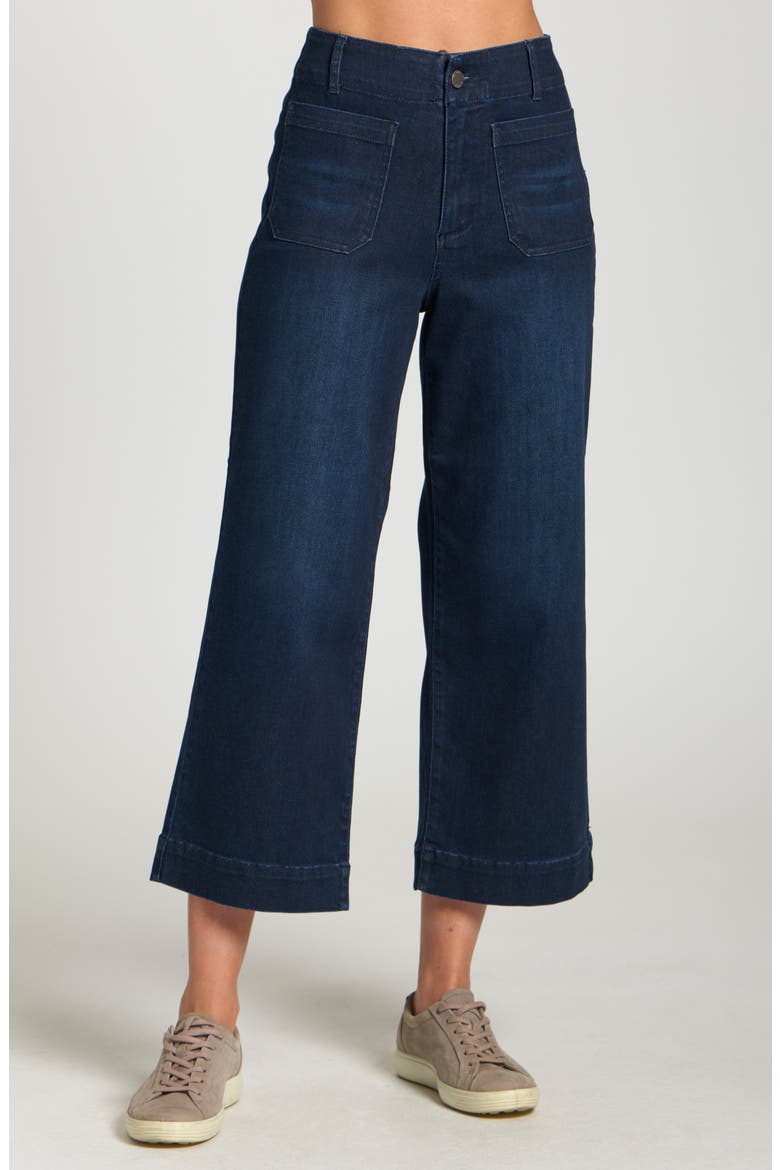 Wide Leg Ankle Jeans, Main, color, DARK INDIGO