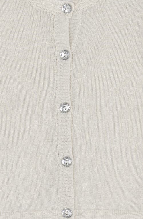 Rare Editions Kids' Metallic Knit Cardigan Sweater In Silver