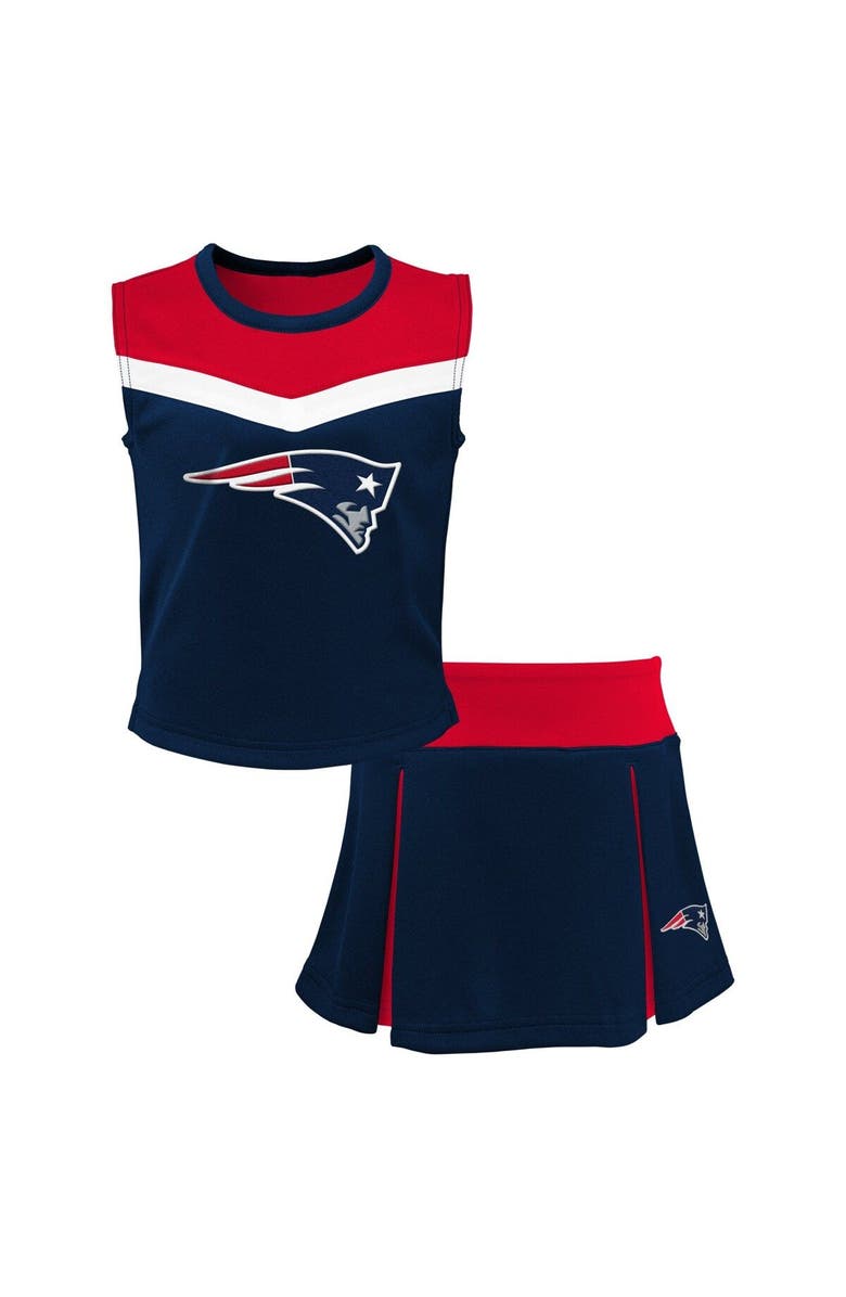 Outerstuff Girls Youth Navy New England Patriots Spirit Two-Piece Cheerleader Set, Alternate, color, Navy