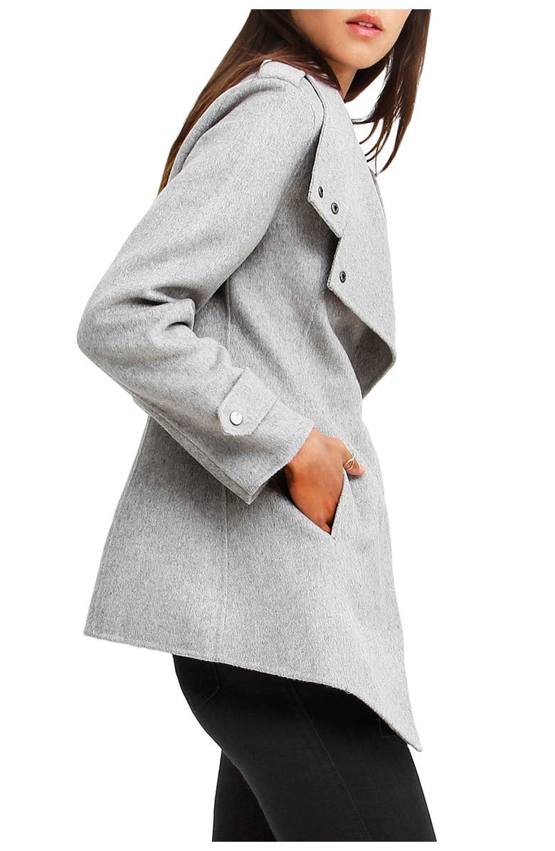 Belle & Bloom Bad Girl Wool Blend Moto Coat, Alternate, color, Grey Marl
