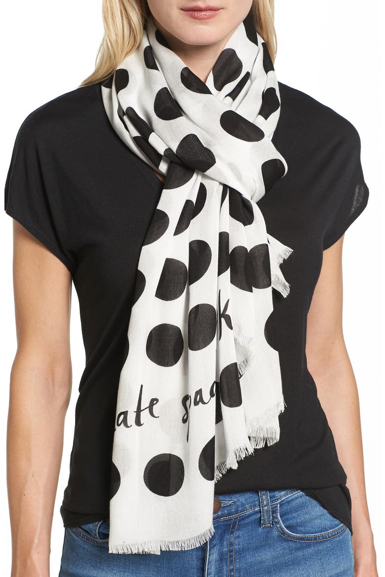 grid dot scarf, Main, color, CREAM