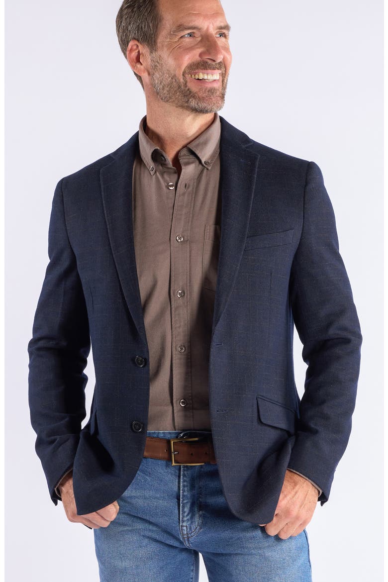 Windowpane Knit Sport Coat, Alternate, color, NAVY