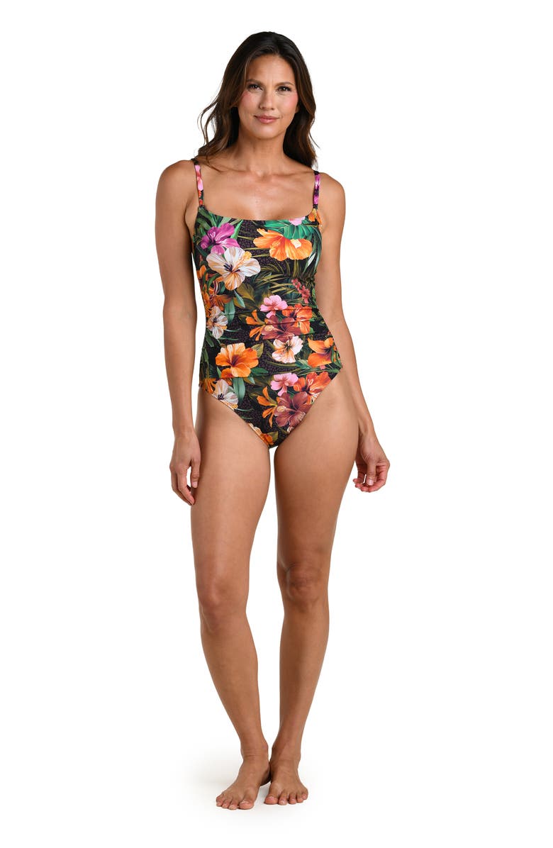 La Blanca Tropical Hideaway One-Piece Swimsuit, Alternate, color, Brown Multi