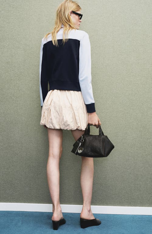 Mango Two-tone Zip Front Jacket In Blue