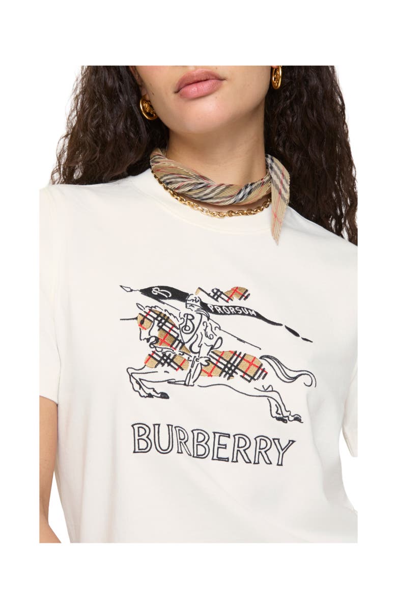 Burberry Knight Sketch Cotton T-shirt, Alternate, color, Chalk White