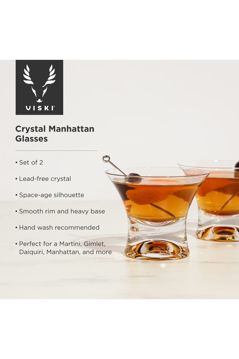 Raye Crystal Stemless Manhattan Glasses Set of 2, Alternate, color, Clear