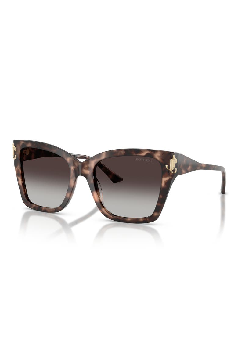 54mm Gradient Square Sunglasses, Alternate, color, PINK HAVANA / GREY GRADIENT
