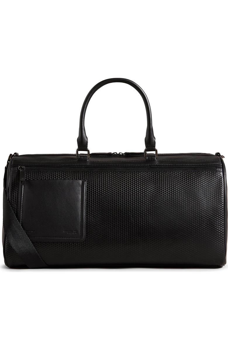 Ted Baker London Canvay Leather Duffle Bag, Main, color,