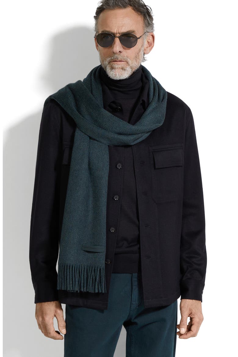 Oasi Cashmere Scarf, Main, color, DARK GREEN