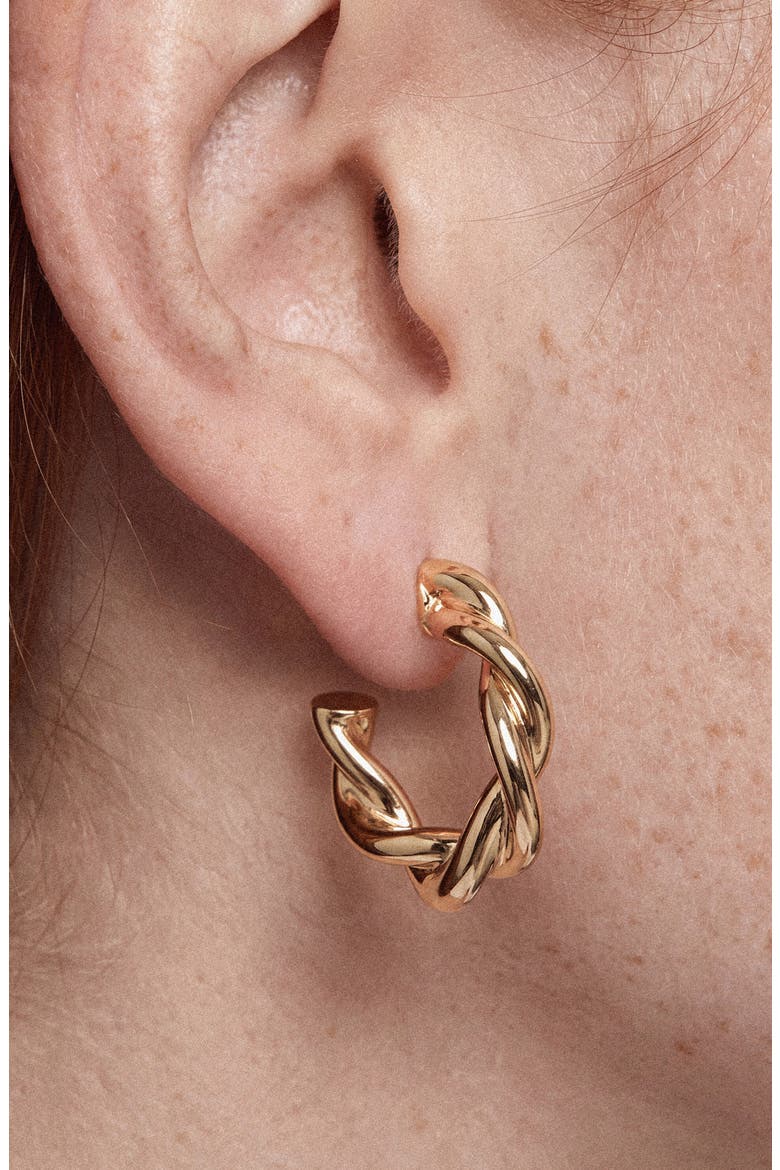 Modern Day Set of 3 Hoop Earrings, Alternate, color, GOLD