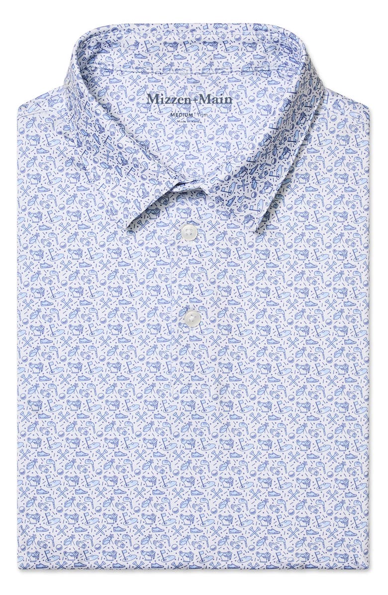 Mizzen+Main Versa Trim Fit Performance Golf Polo, Alternate, color, White Tap In