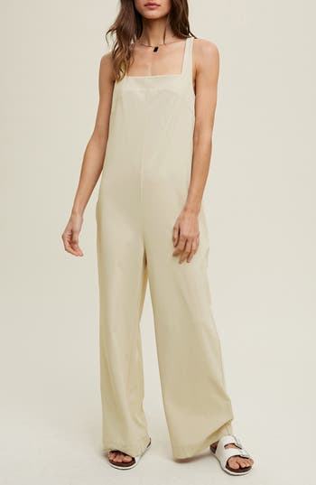 Wishlist Square Neck Sleeveless Scuba Jumpsuit In White