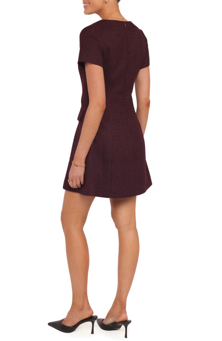 Petal & Pup Sutton Tweed Minidress, Alternate, color, Plum Tweed