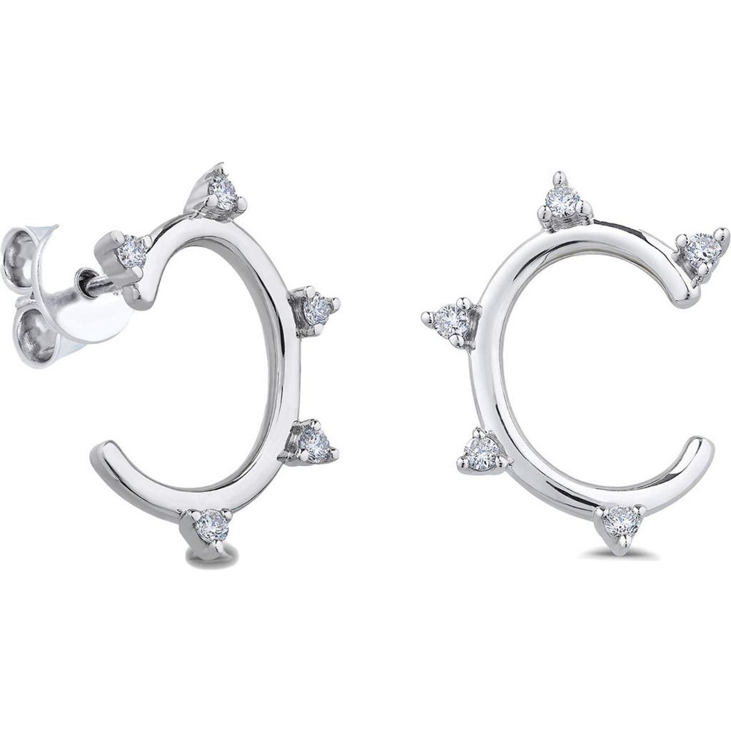 Seed2stone Mini Spiky Oval Earrings In Metallic