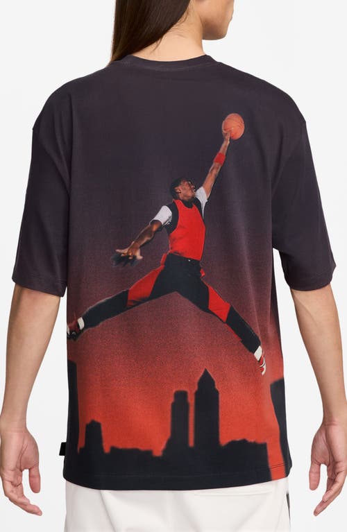Jordan Air  Gradient Cotton Graphic T-shirt In Off Noir/black