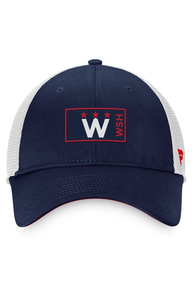 Men's Fanatics Branded Navy/White Washington Capitals Authentic Pro Trucker Snapback Hat, Alternate, color, Navy