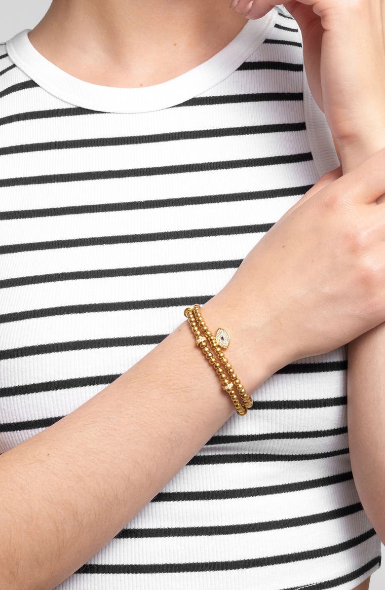 Adornia Set of 2 Evil Eye Stretch Bracelets, Alternate, color, 