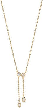 BY ADINA EDEN Lab Grown Diamond Round/Oval Bezel Drop Chain Lariat