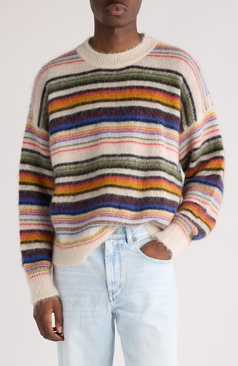 Isabel Marant Drussellh Stripe Mohair & Merino Wool Blend Sweater, Main, color, 