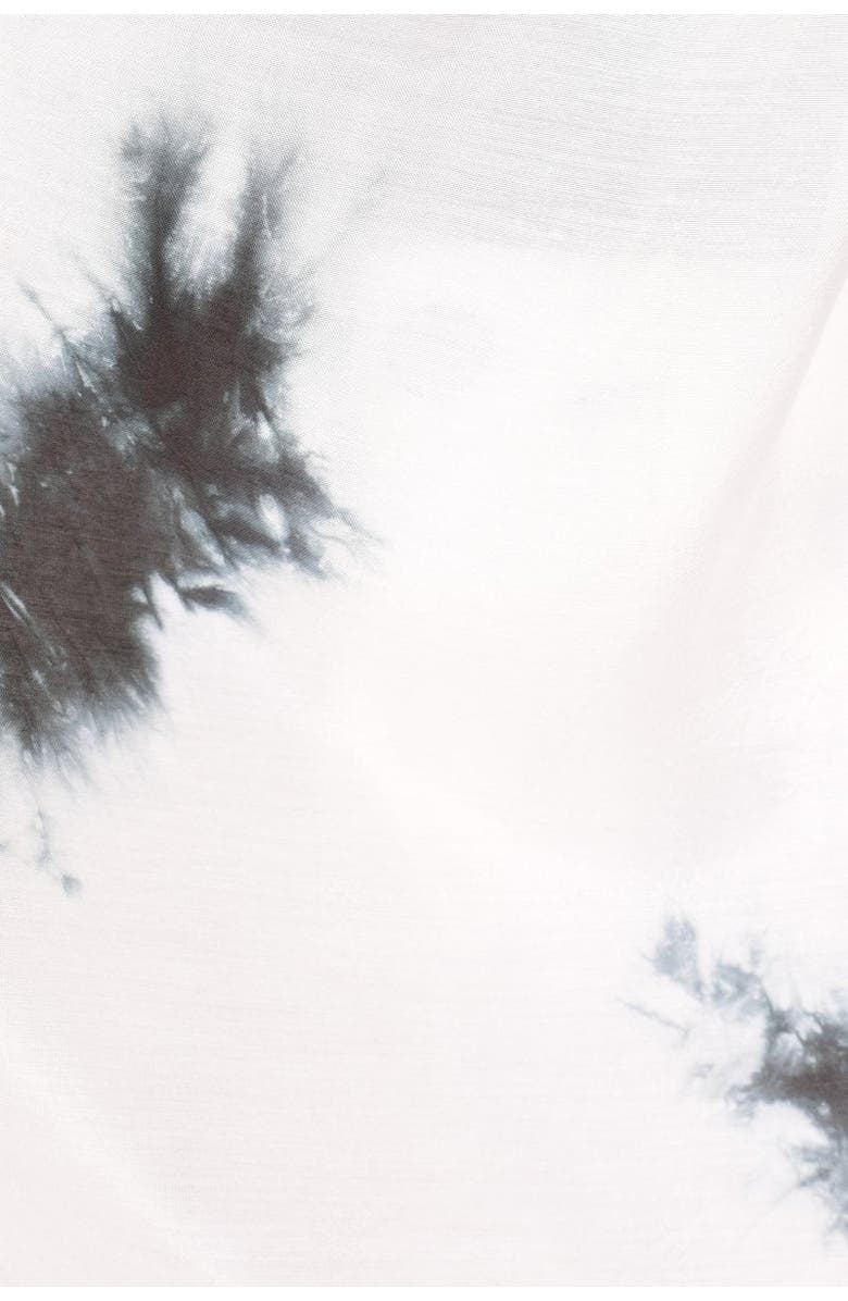 RAAS Tie-Dye Monochrome Cutwork Border Stole Scarf, Alternate, color, Monochrome
