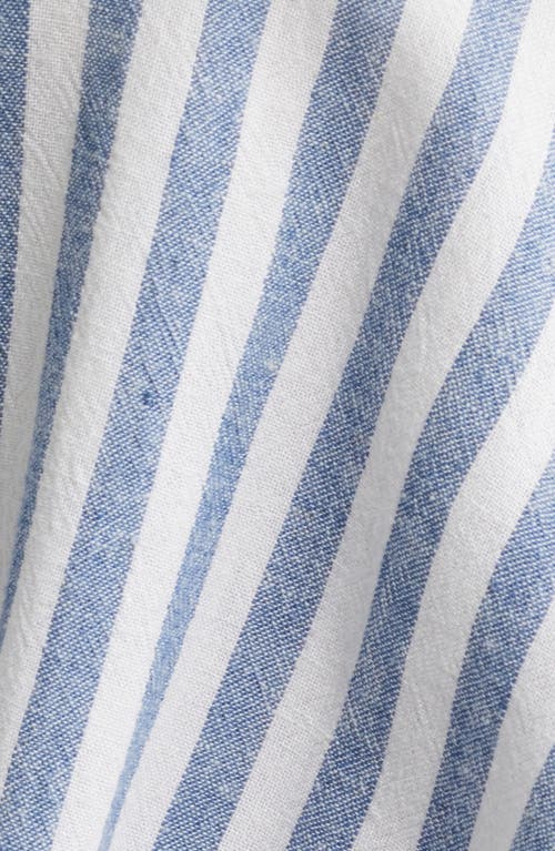 Beachlunchlounge Vivica Stripe Twist Hem Button-up Shirt In Skylight